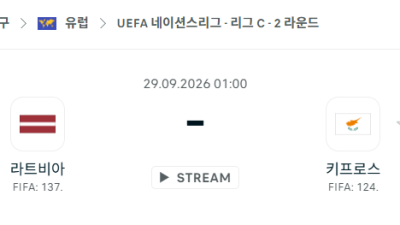 [UEFA 네이션스리그] 9월29일 라트비아 vs 키프로스 분석 중계