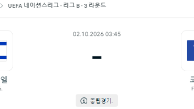 10월 2일 네이션스리그 이스라엘 코소보