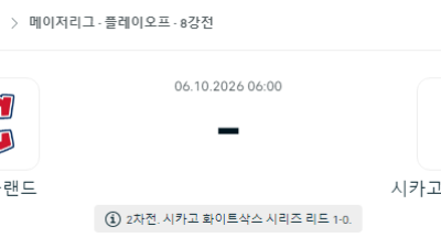 10월 6일 MLB 클리블랜드 시카고화이트삭스