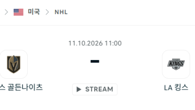[아이스하키 NHL] 10월11일 베가스 골든나이츠 vs LA 킹스 분석 중계