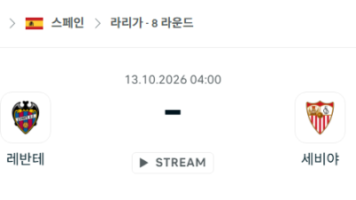 [스페인 라리가] 10월13일 레반테 vs 세비야 분석 중계