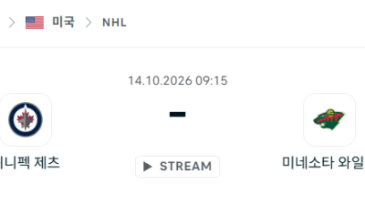 [아이스하키 NHL] 10월14일 위니펙 제츠 vs 미네소타 와일드 분석 중계