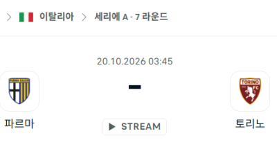 [이탈리아 세리에A] 10월20일 파르마 vs 토리노 분석 중계