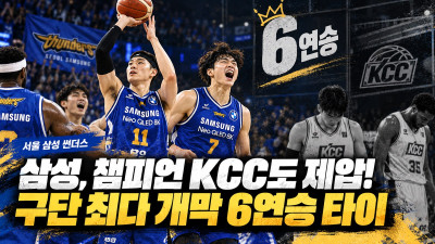 23년 만에 개막 6연승…삼성, 디펜딩 챔피언 KCC까지 꺾었다
